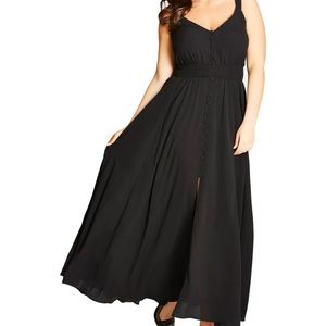 City Chic Button Front Maxi